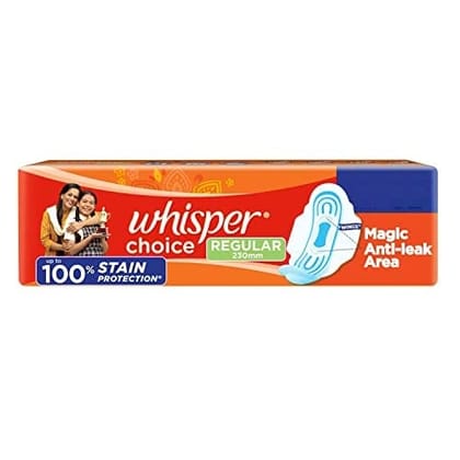 Whisper Choice Regular Sanitary Pads, 230mm