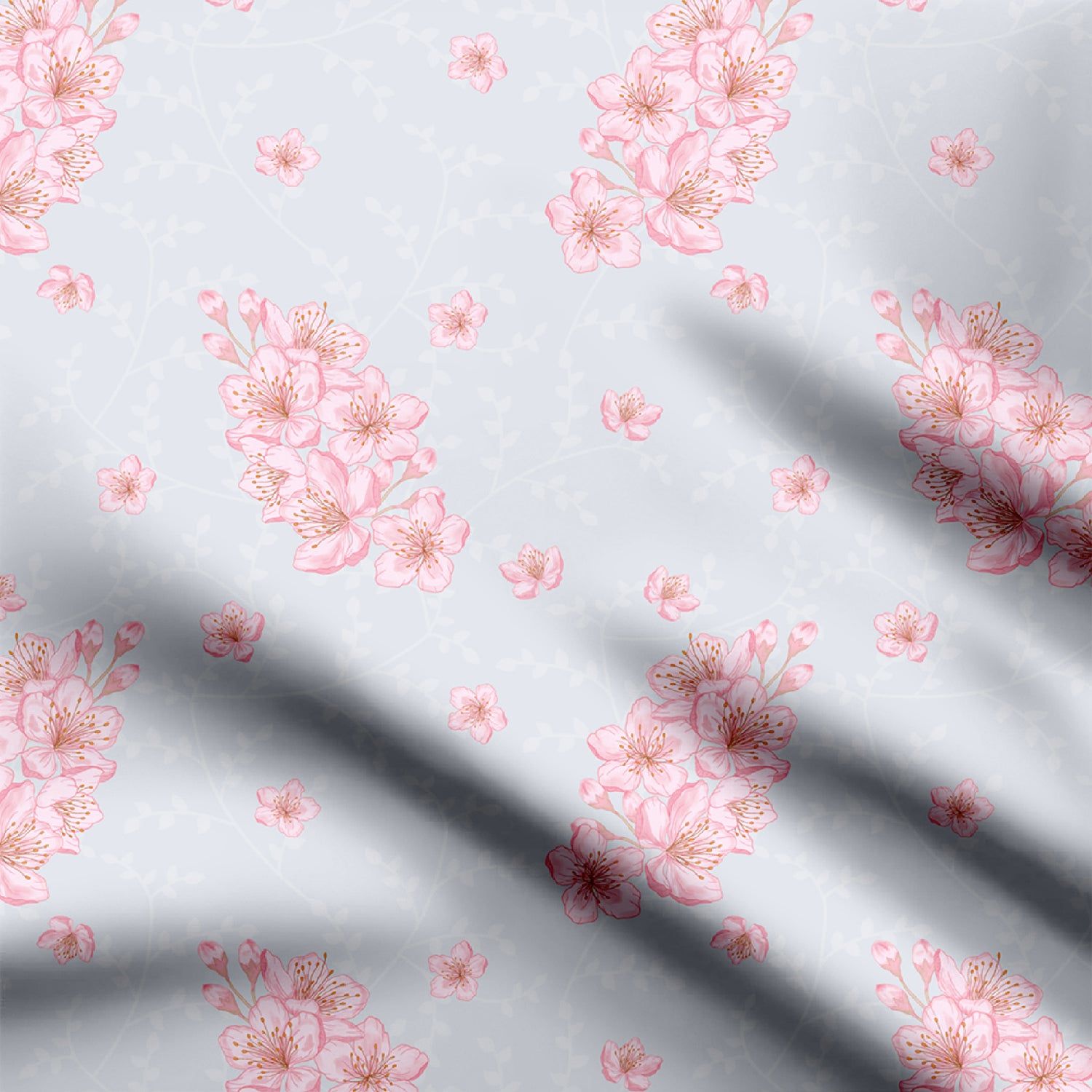 Cherry Blossoms with Grey-Cotton