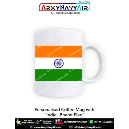 ArmyNavyAir Personalised India Bharat Mug (325ml) | Premium Ceramic | Daily Use & Gifting