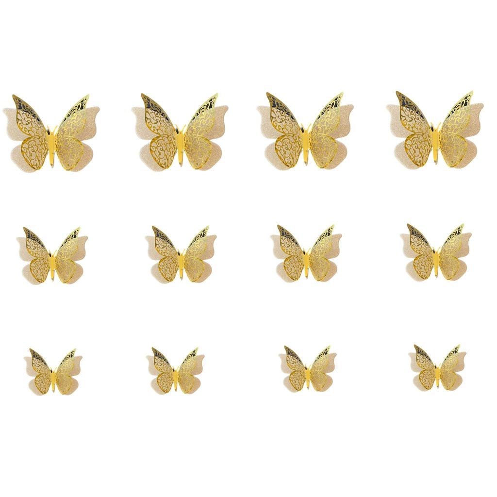 3D Butterfly Silver Decorations - 12PC - Party and Festive Needs | Buy online on ZillyBuy