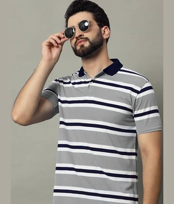 GET GOLF Pack of 1 Cotton Blend Regular Fit Solid Half Sleeves Men's Polo T Shirt ( Grey )