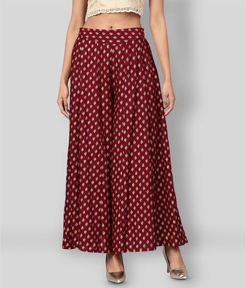 Juniper - Off White Rayon Flared Women's Palazzos ( Pack of 1 )