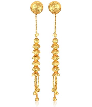 Vighnaharta Golden Drop Earrings ( Pack of 1 )