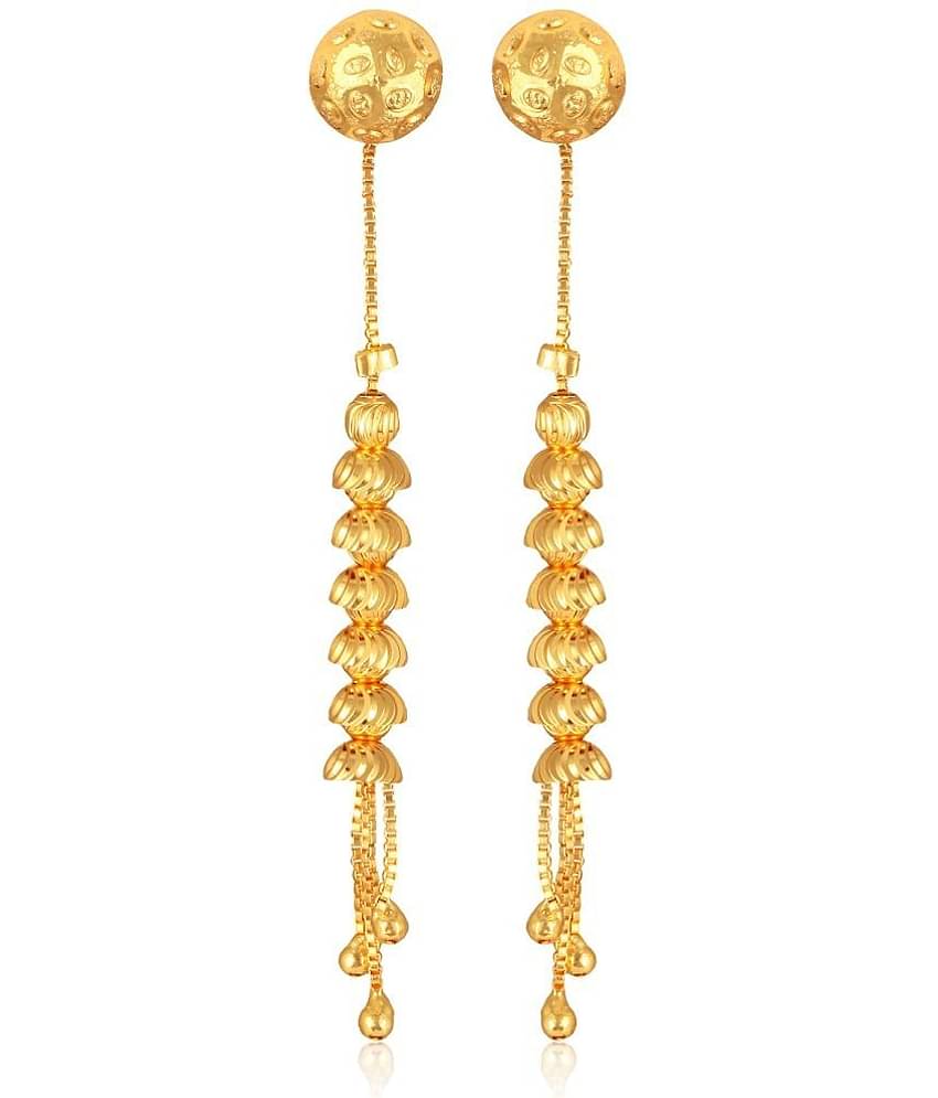 Vighnaharta Golden Drop Earrings ( Pack of 1 )
