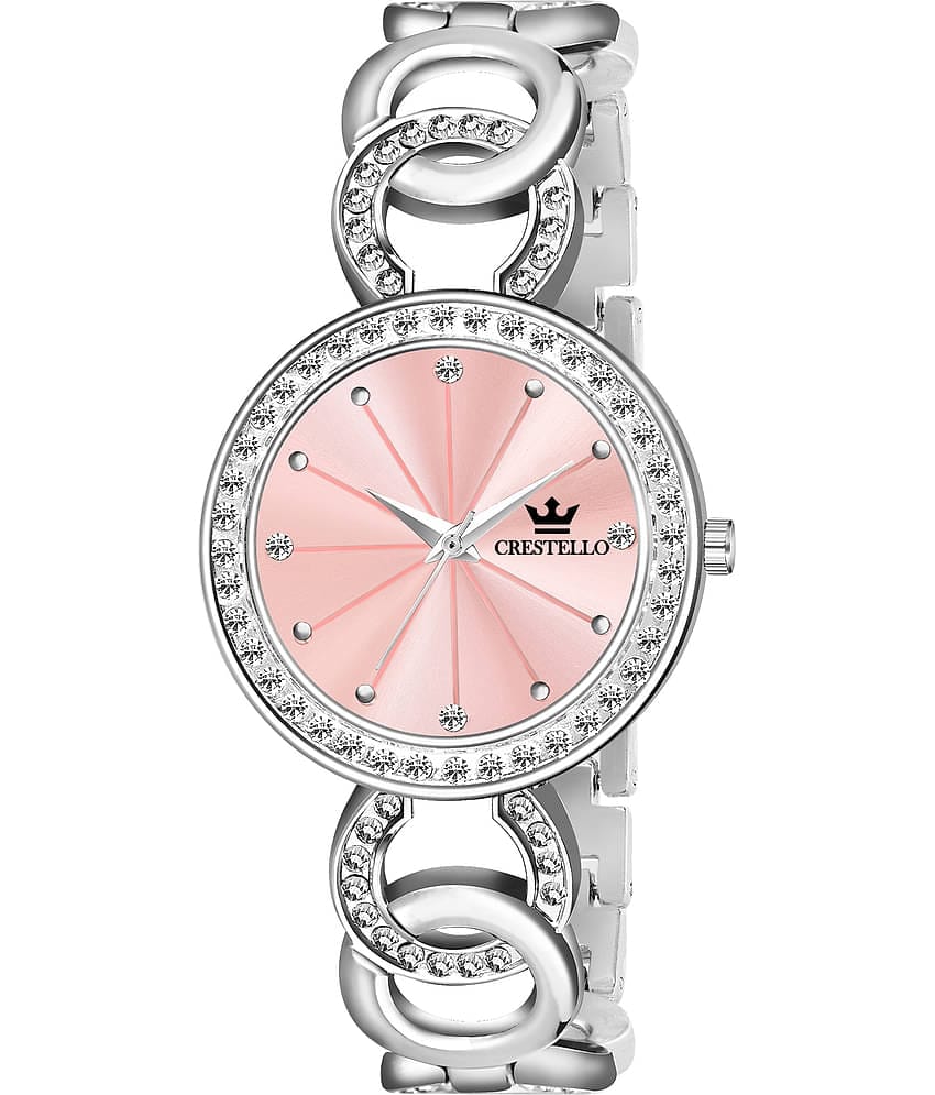 Crestello Silver Metal Analog Womens Watch