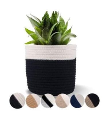 Generic Cotton Flower Pot With Out Lid (White-Black)-PID66470 Generic Cotton Flower Pot With Out Lid (White-Black)-PID66470
