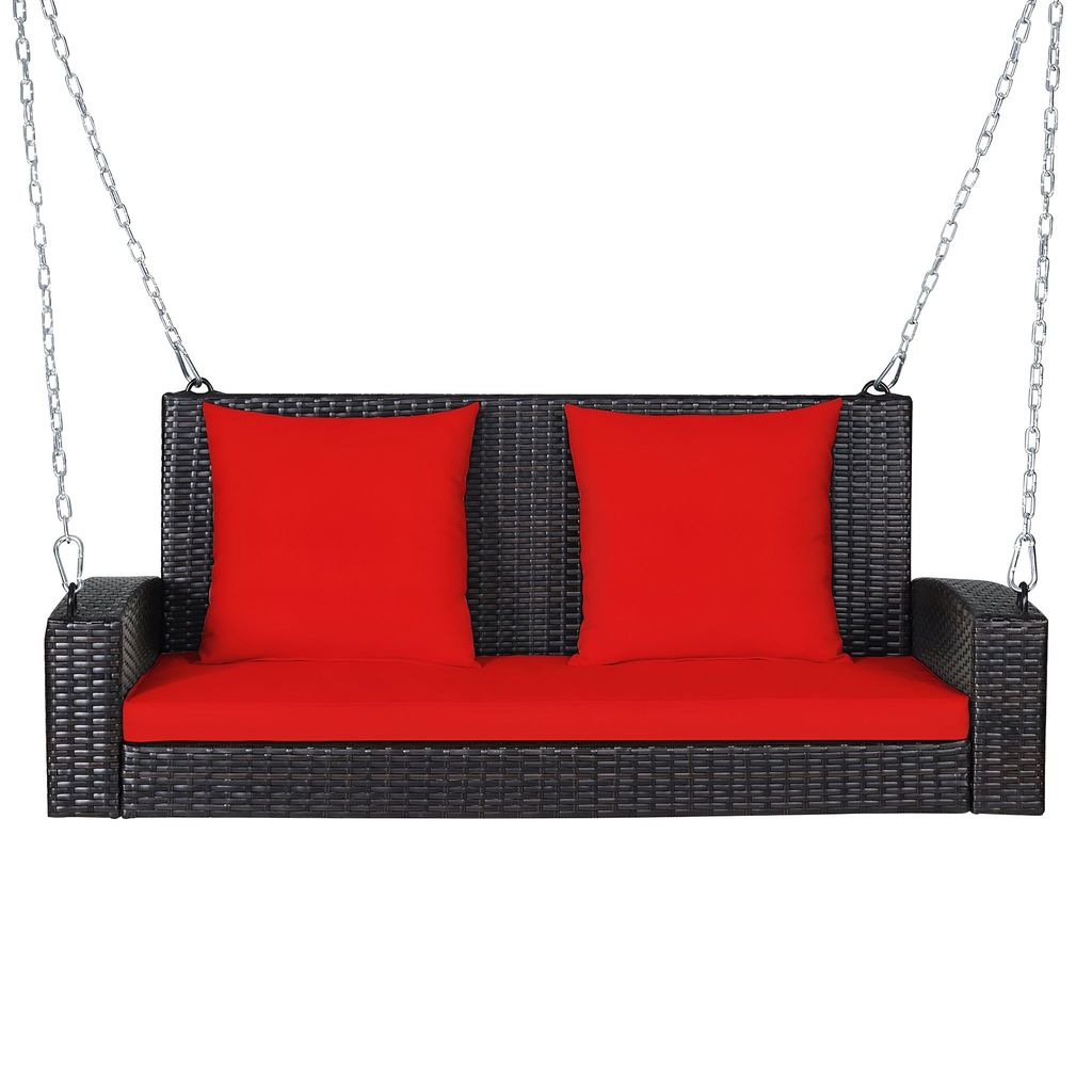 MJA FURNITURE Patio Outdoor Double Seater Swing Chair Without Stand for Balcony, Garden | Rattan & Wicker Hammock Jhula for Adults