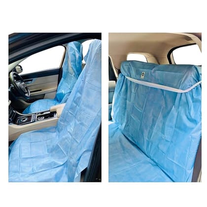 ISHTA Disposable Waterproof Non-Woven 30 GSM All-Purpose Protector Sheet for Hygiene Car, Air and Train Traveling With-Fold 5 Ft X 2.5 Ft (5 Front Seat Sheets, Blue)