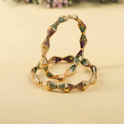 Traditional Multicolor Meenakari Kada 2 Pcs