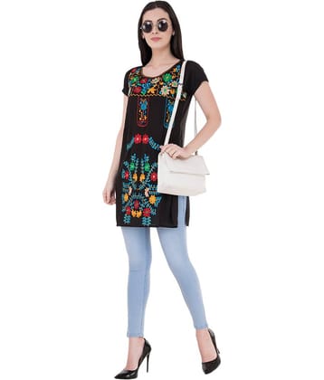 SAAKAA Women's Rayon Tunic ( Black )
