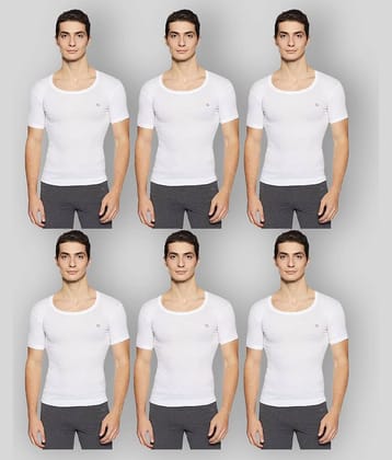 Rupa Frontline - White Cotton Men's Vest ( Pack of 6 )