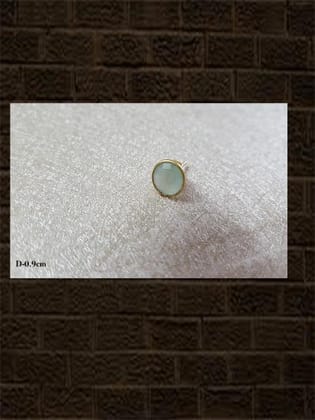 Chalcedony dyed aqua broilette.. semi precious stone sterling silver studs