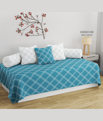 HIDECOR Cotton Geometric Diwan Set 6 Pcs -