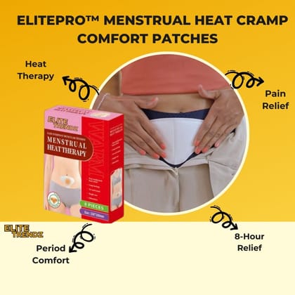 ELITEPRO™ MENSTRUAL HEAT CRAMP COMFORT PATCHES-1 MONTH PACK: PACK OF 8 PATCHES