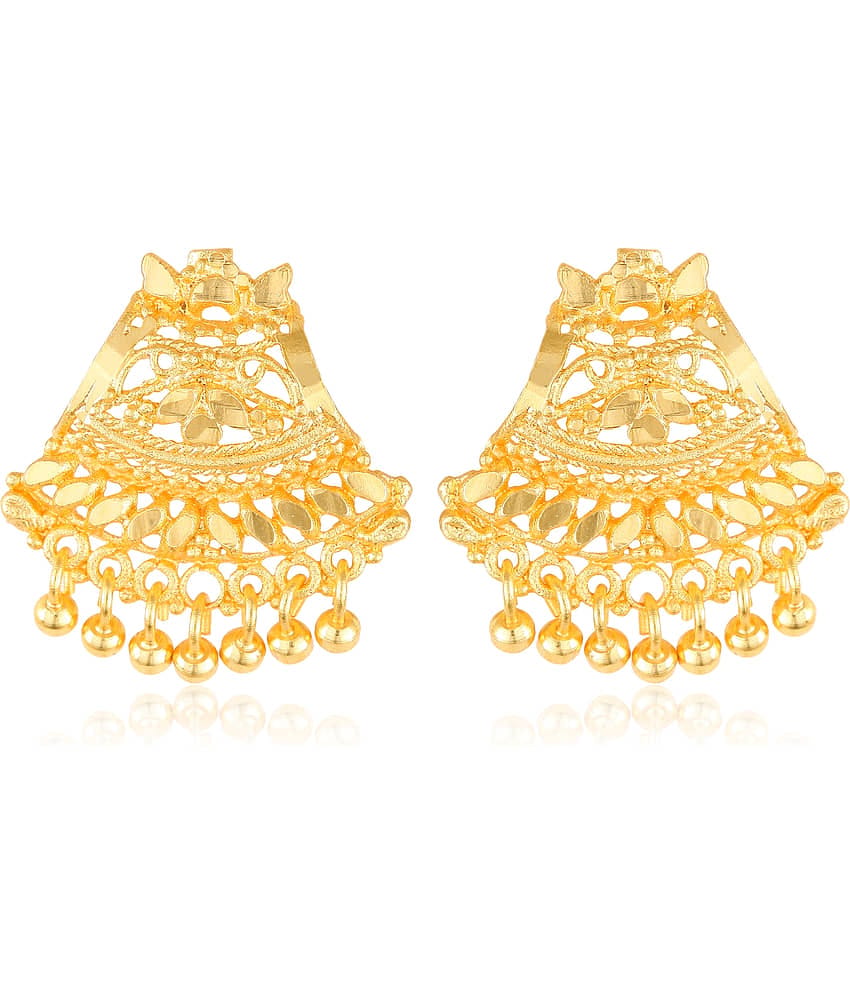 Vighnaharta Allure Glittering Gold Plated Screw back alloy dangler studs Earring for Women and Girls   [VFJ1640ERG ]