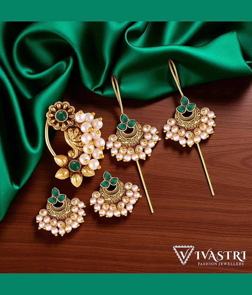 VIVASTRI Golden EarCuff Earrings ( Pack of 1 )