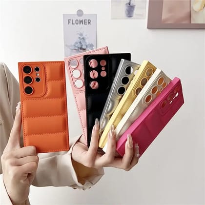 Puffer "Samsung A Series, Samsung S20 & Note 20 " Phone Colorful Rubber Silicone Case-Samsung A50 / Black