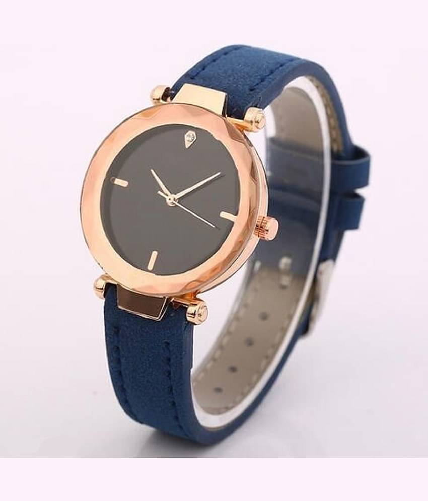 EMPERO Leather Round Womens Watch
