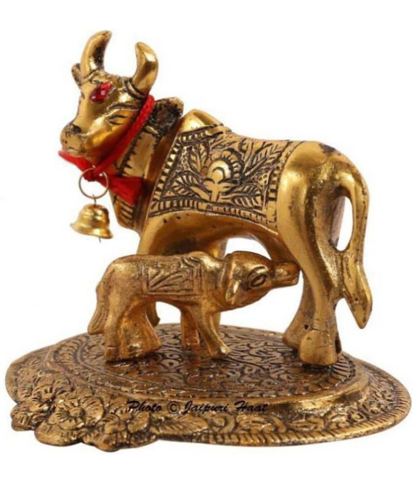Kamdhenu Cow and calf Idol (Pack of 1)