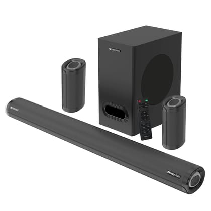 ZEBRONICS Zeb-Juke BAR 9500WS PRO Dolby 5.1 soundbar with Wireless Satellites, Dolby Audio, 525 Watts Output Power, 16.5cm subwoofer, HDMI ARC, Optical, BT v5.0, LED Display, Wall Mount and AUX,Black Black / 525W