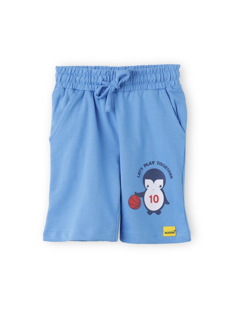 Exclusive Kids Boys Shorts Cotton French Terry All Aboard Blue Baby Penguin 2025 at ShopCircuit 