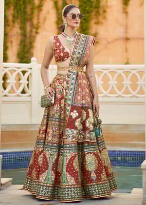 Earth Brown Designer Lehenga Set