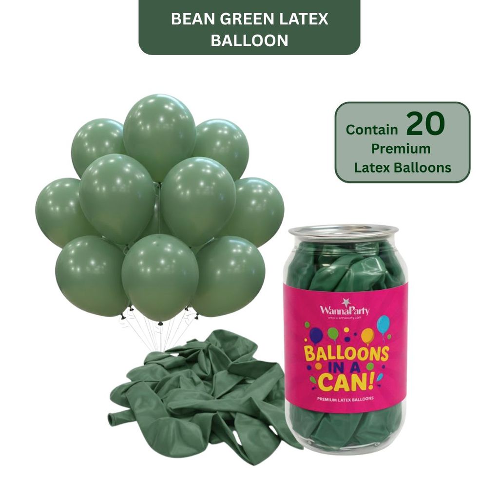 Bean Green Premium Latex Balloons 10" - 20PC - Party and Festive Needs | Buy online on ZillyBuy