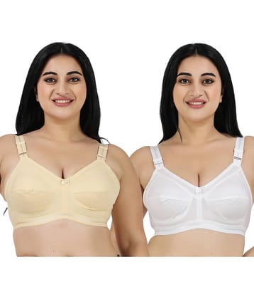 Ladyland Pack of 2 Cotton Non Padded Everyday Bra For Women ( Multicolor )