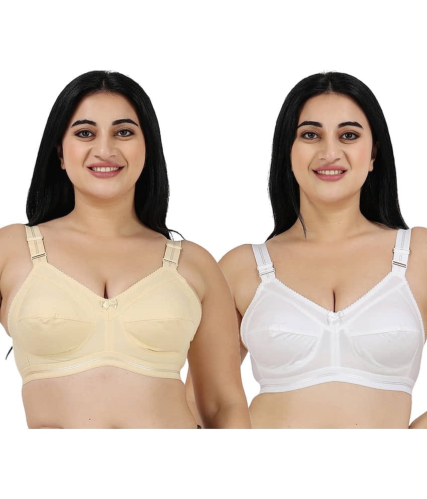 Ladyland Pack of 2 Cotton Non Padded Everyday Bra For Women ( Multicolor )