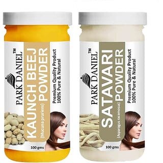 PARK DANIEL Pure & Natural Kaunch Beej Powder & Satavari Powder Combo Pack of 2 Bottles of 100 gm (200 gm ) (200 ml)