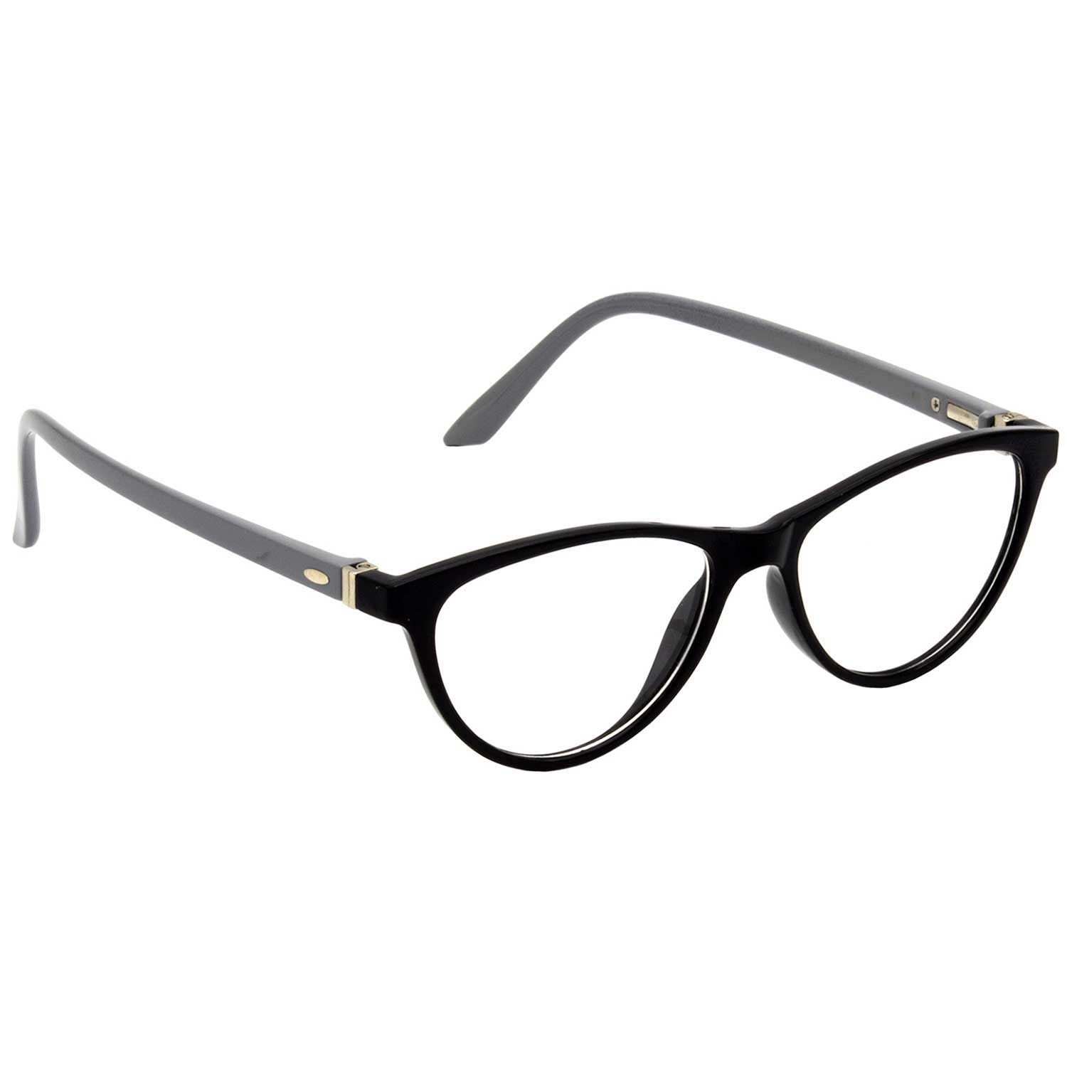 Hrinkar Plastic Full Rim Cat-eyed spectacle frames Men & Women - HFRM-BK-GRY-13
