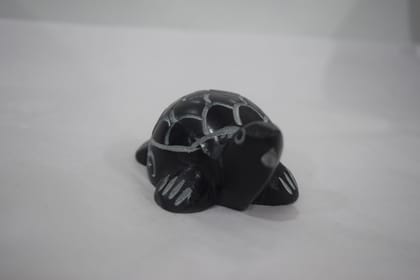 Decorative Metal Sea Turtle Figurine, Black, Cast Iron, Handcrafted Shell Pattern Design, Coastal Beach Nautical Home Decor