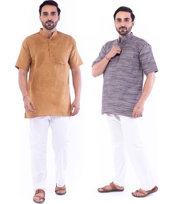 DESHBANDHU DBK - Multi Cotton Men's Regular Kurta ( Pack of 2 )