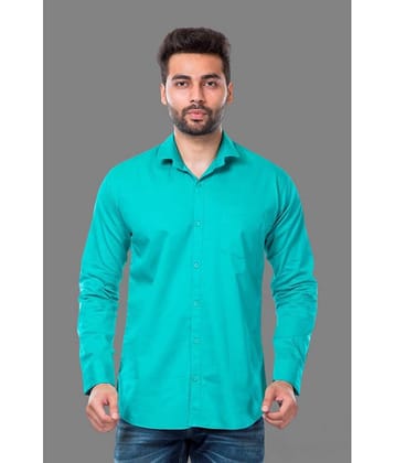 MOUDLIN - Green Cotton Blend Slim Fit Men's Casual Shirt ( Pack of 1 )