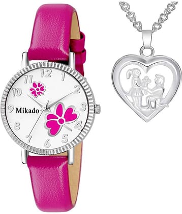 Mikado Leather Round Womens Watch