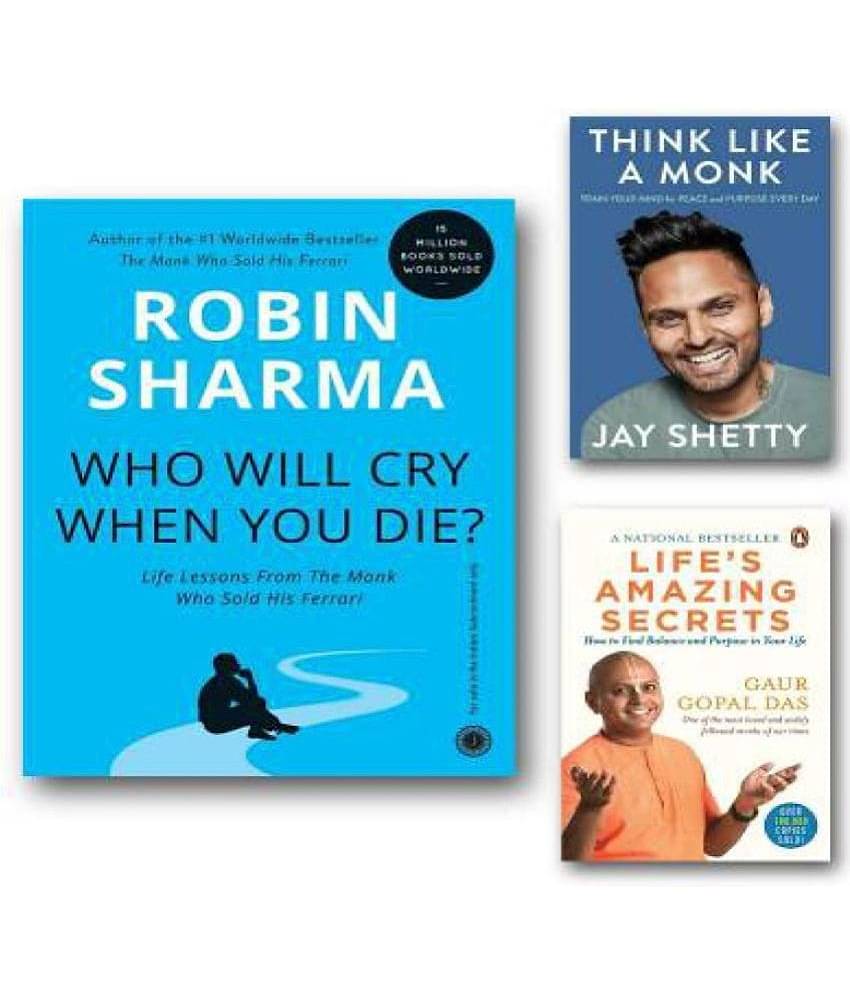 Set Of Three Books | Who Will Cry When You Die + Life Amazing Secrets + Think Like A Monk | Combo BooksSet Of Three Books | Who Will Cry When You Die + Life Amazing Secrets + Think Like A Monk | Combo Books
