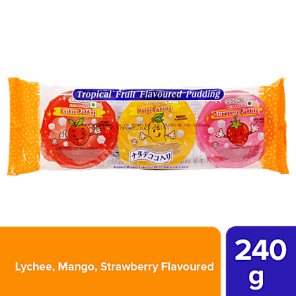 Cocon Tropical Fruit Pudding - Lychee, Mango & Strawberry, 240 g
