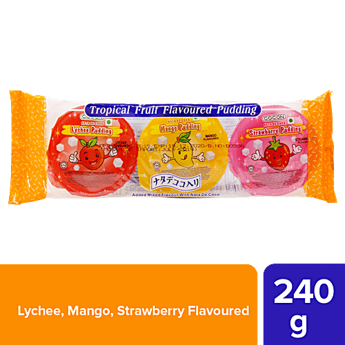 Cocon Tropical Fruit Pudding - Lychee, Mango & Strawberry, 240 g