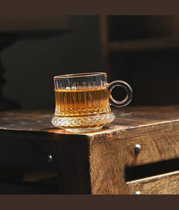 Somil Somil Cup Pack of 1 Textured Glass Tea Cup 100 ml ( Pack of 1 )