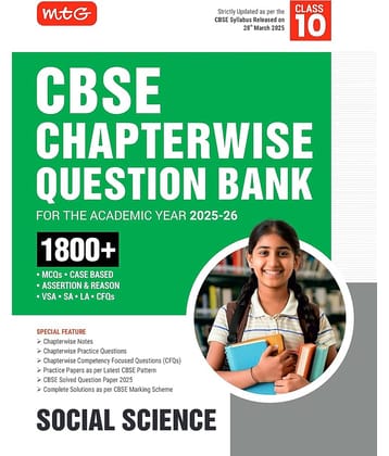 MTG CBSE Chapterwise Question Bank Class 10 Social-Science For 2026 Board Exam | As Per Latest CBSE Syllabus Released on 28 March 2025