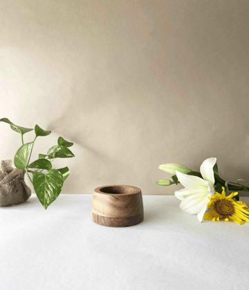 Iris Wooden Serving Bowl (Small)