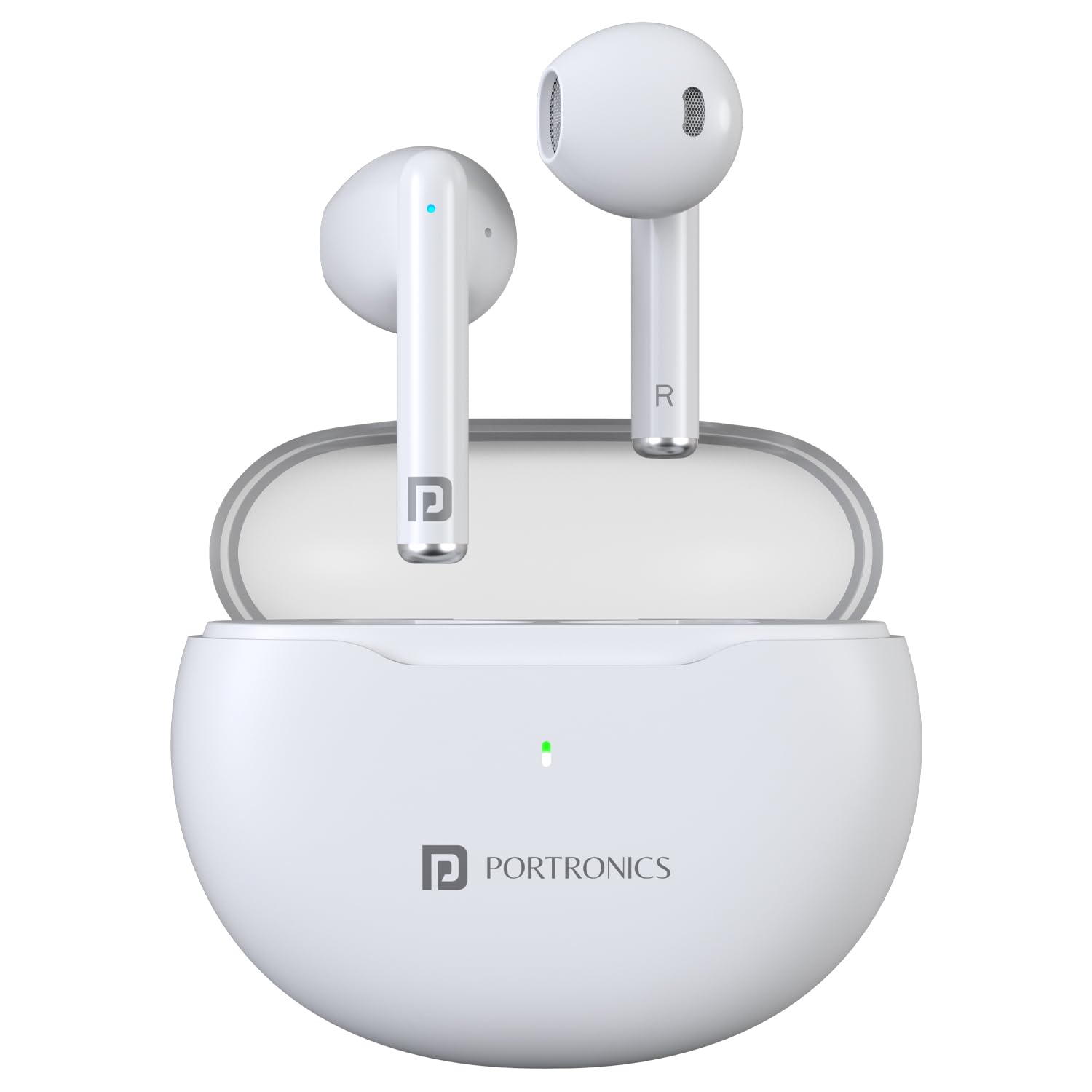 Portronics Twins S20 in Ear TWS Earbuds with 35 Hour Playtime, Touch Control, Low Latency, Game & Music Mode, 13mm Bass Dynamic Driver, IPX5 Water & Sweat Resistance, Type C Fast Charging (White)