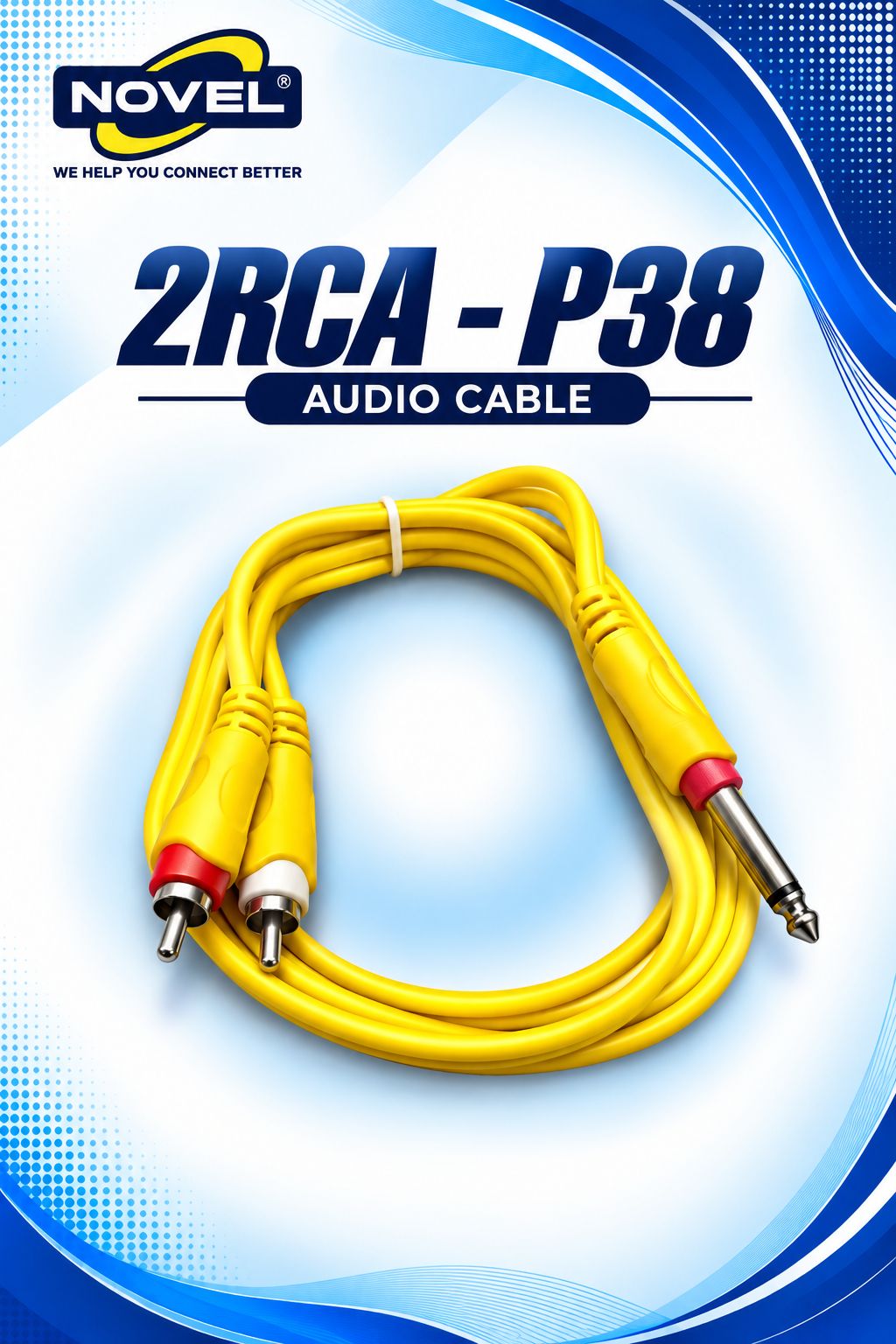 NOVEL 2RCA - P38 METAL CABLE 1.5 METER