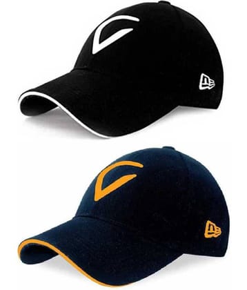 Bolax Pack of 2 Cotton Men's Cap ( Black )