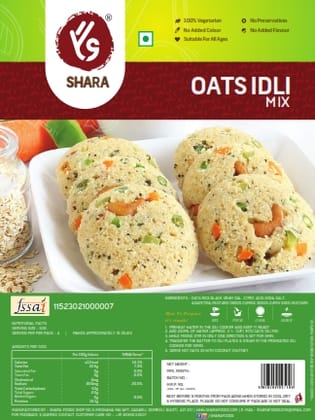 Shara Oats Idli Mix (200g) | High-Fiber Instant Breakfast | Healthy Snacking Shara Oats Idli Mix (200g) | High-Fiber Instant Breakfast | Healthy Snacking