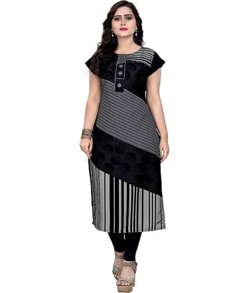 AK FASHION MALL Pack of 1 Crepe Printed Straight Women's Kurti - ( Multicolor )