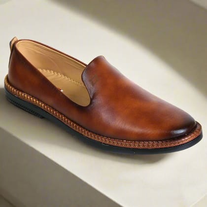 Kolapuri Centre Designer Brown Jutis For Men-8