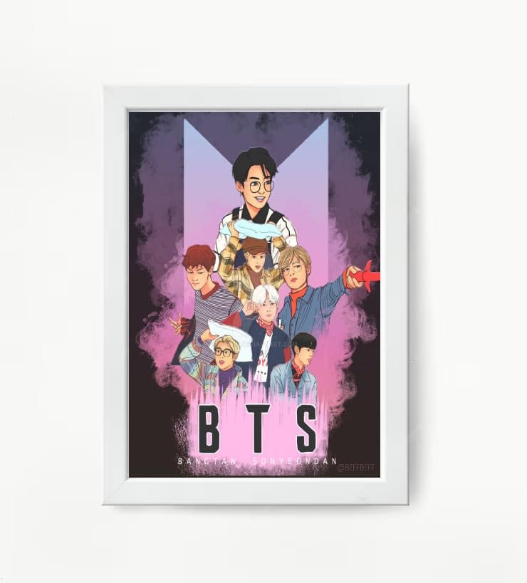 NOKKES Bts Army Bangtan Boy V suga J-Hope Jungkook Jin Jimin Rm 5X7 Inch Size Photo Frame Photo Home Office_EQW218