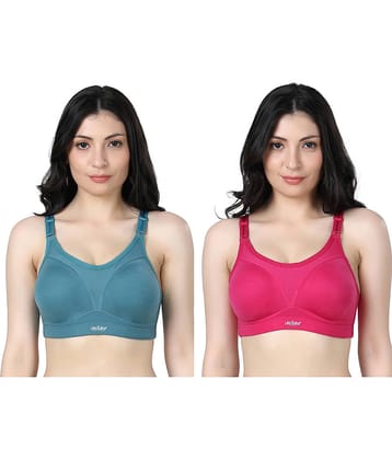 Ladyland Pack of 2 Cotton Blend Non Padded Everyday Bra For Women ( Multicolor )