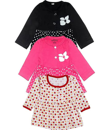 Babeezworld Pack of 3 Baby Girls Cotton Dress ( Multi )